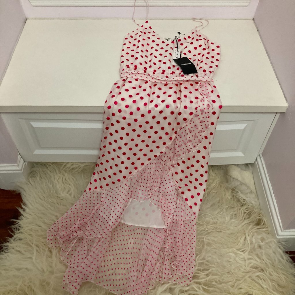 Alice + Olivia Polka Dot Print Long Dress